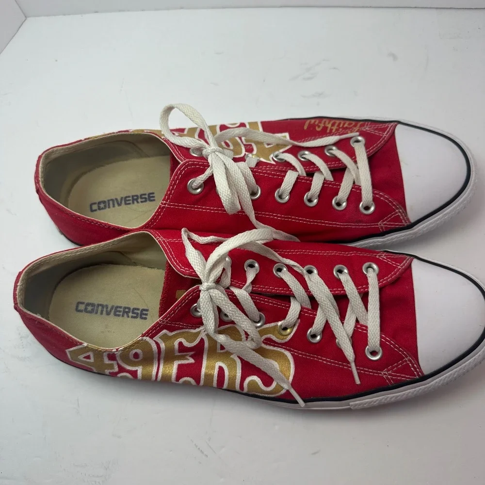 Converse Chuck Taylor All Star Low Top San Francisco 49ers Custom Red Mens Shoes - Picture 6 of 16